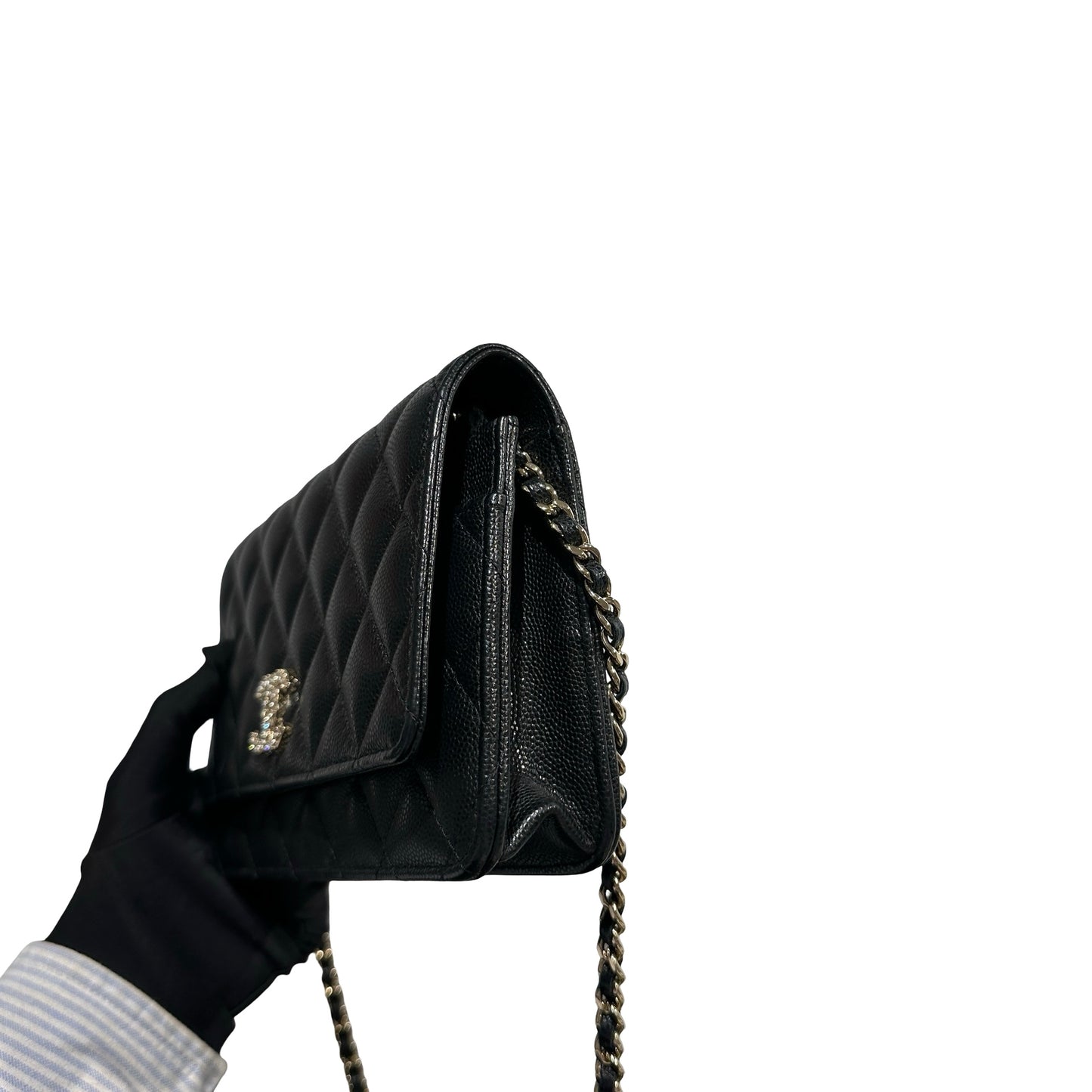 Used CHANEL Caviar Quilted WOC Wallet on chain Black GHW