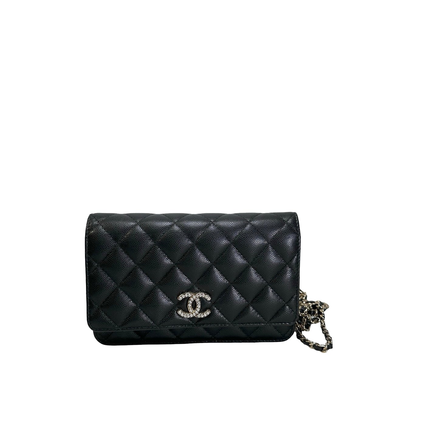 Used CHANEL Caviar Quilted WOC Wallet on chain Black GHW