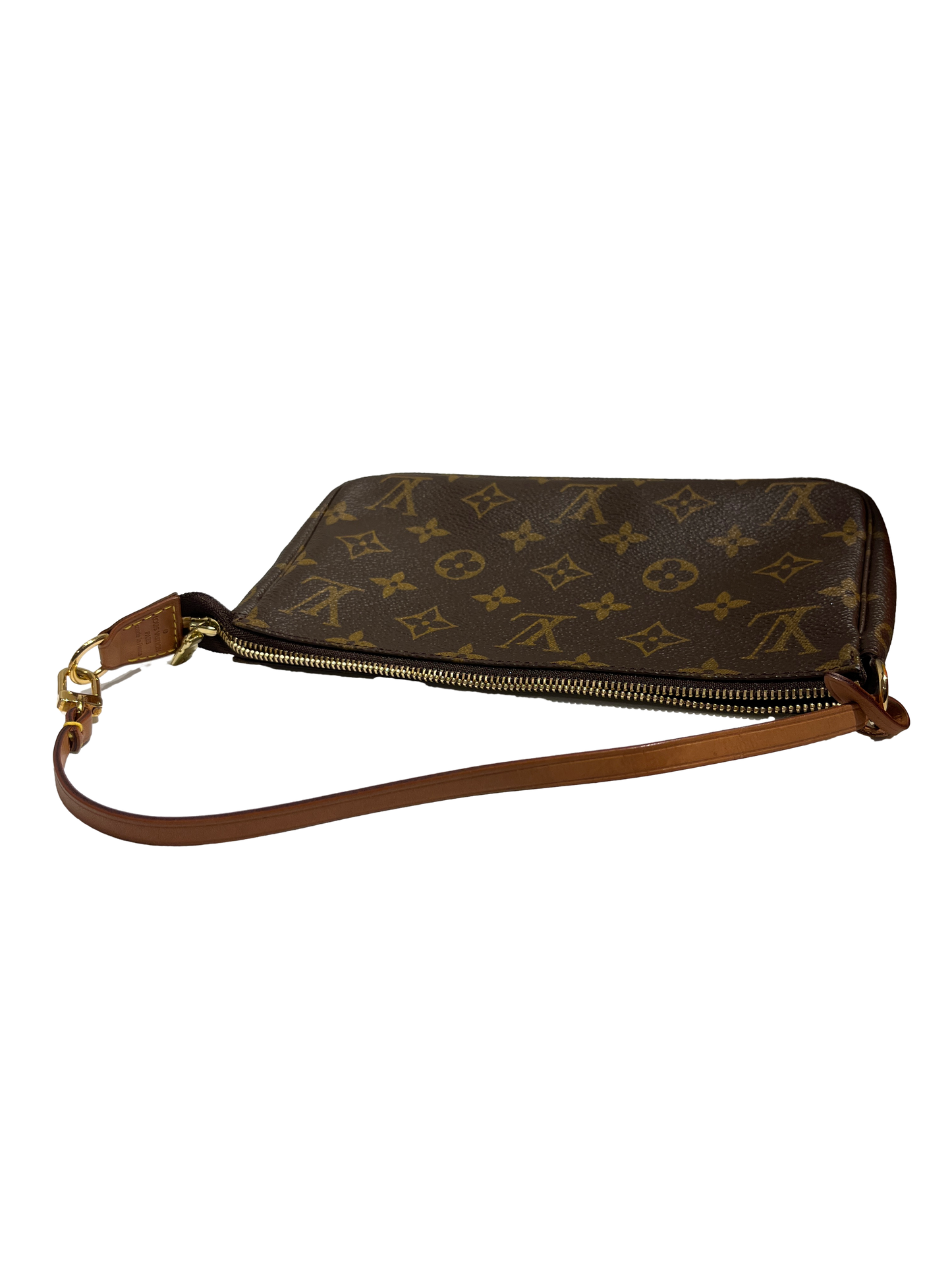Used Louis Vuitton Canvas Pochette Shoulder Bag GHW Brown
