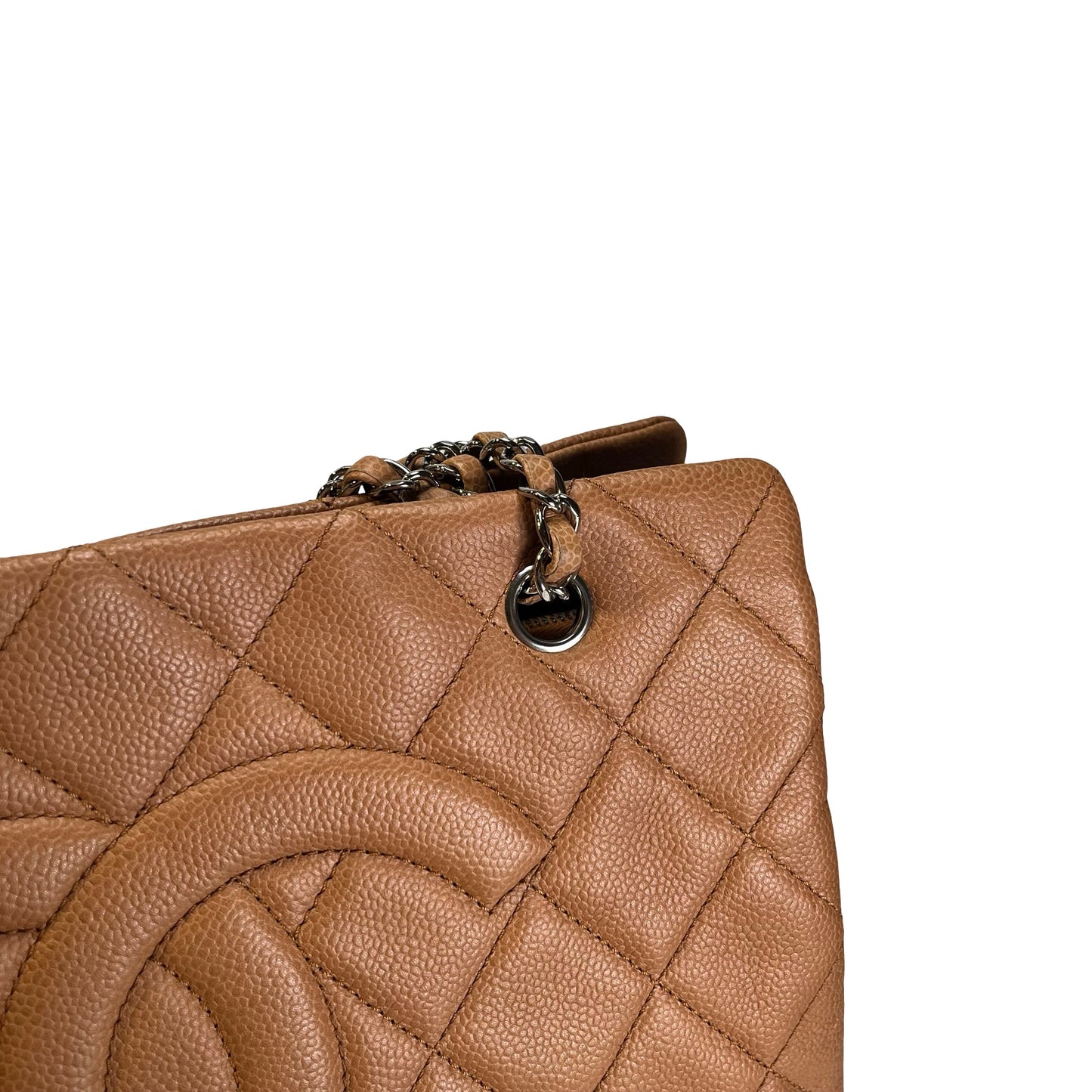 Used CHANEL Caviar Leather GST Tote Bag Brown, PHW