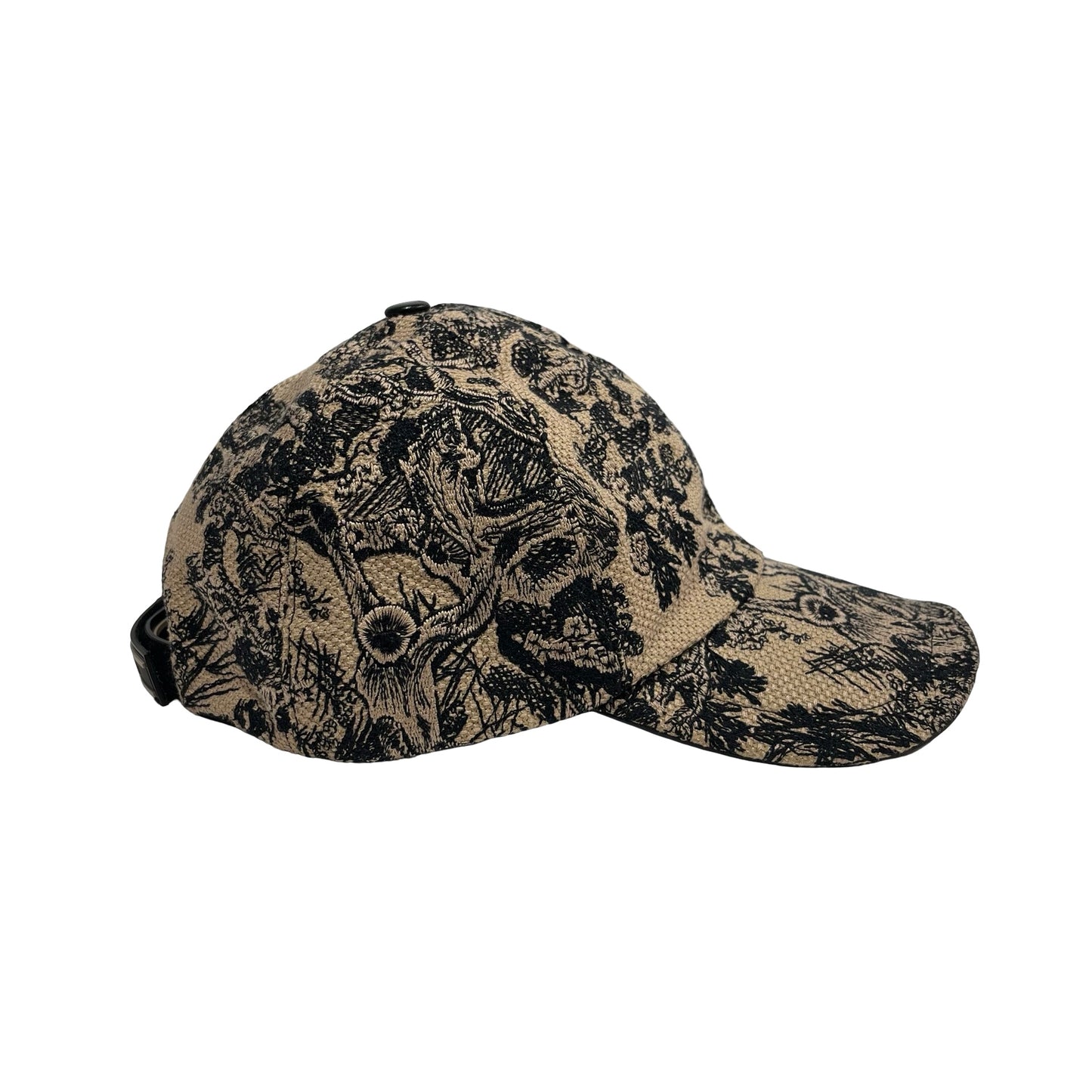 Used DIOR Toile de Jouy Embroidered Toile de Jouy Baseball Cap Hat Beige Black