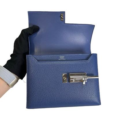 Used HERMES Epsom Verrou Crossbody Bag Blue Phw