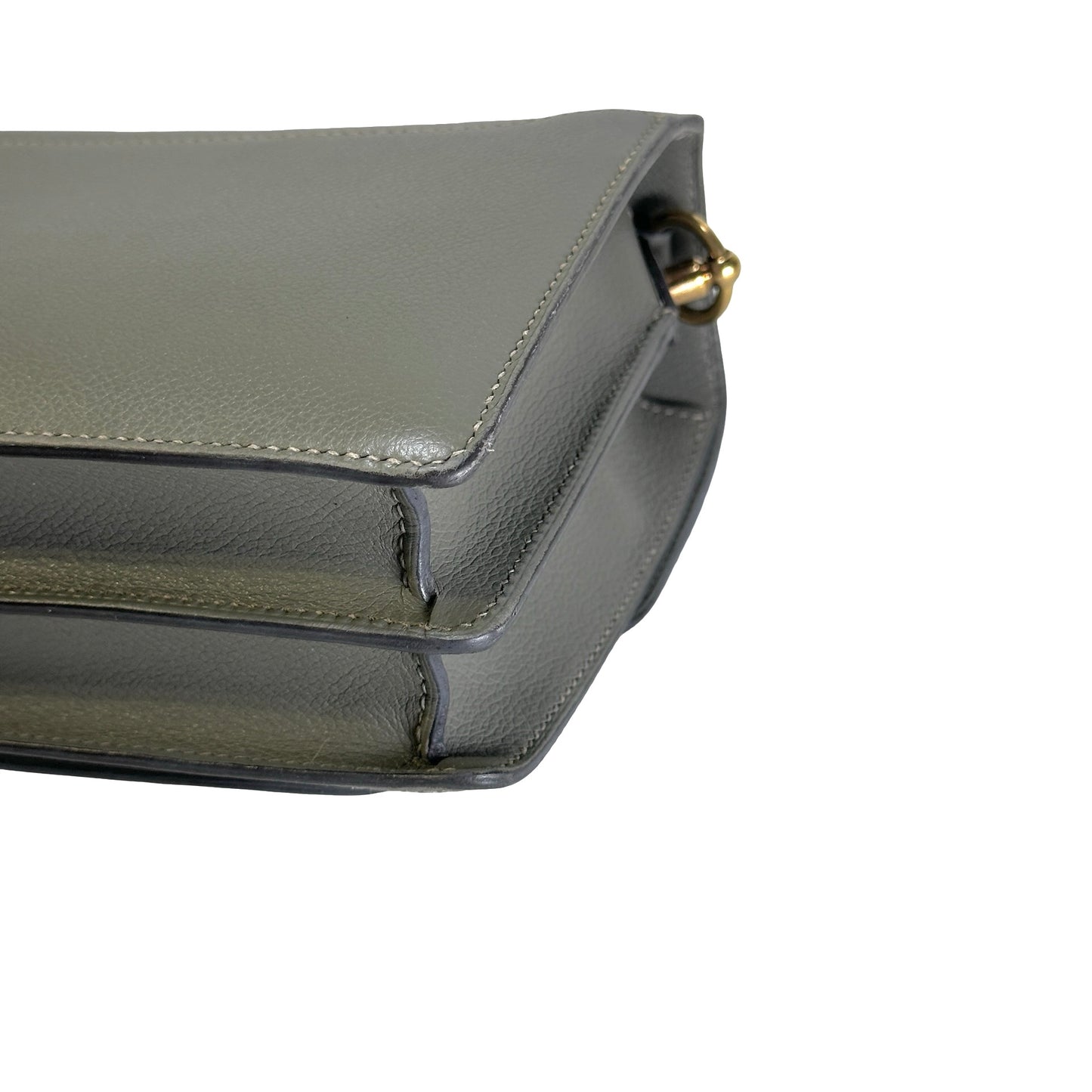 Used HERMES Leather Roulis Shoulder Bag Grey