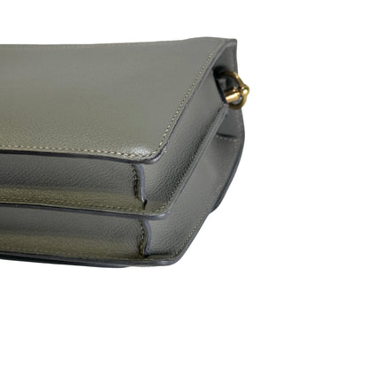 Used HERMES Leather Roulis Shoulder Bag Grey