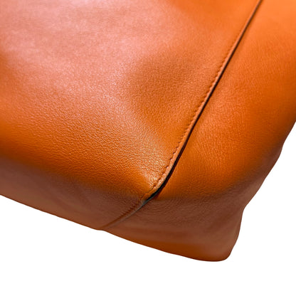 Used LOEWE Calfskin Leather Tote Bag Orange GHW