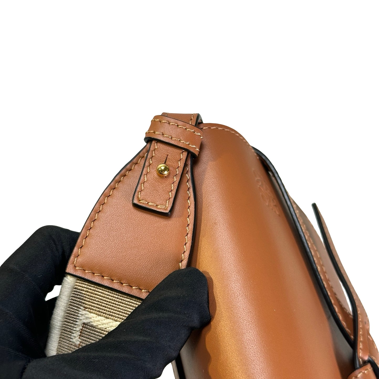 Used LOEWE Calfskin Mini gate Bag Cross body bag Brown GHW