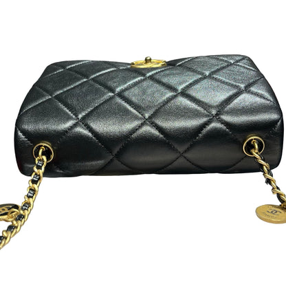 Unused CHANEL Classic Flap Shoulder Bag Black GHW