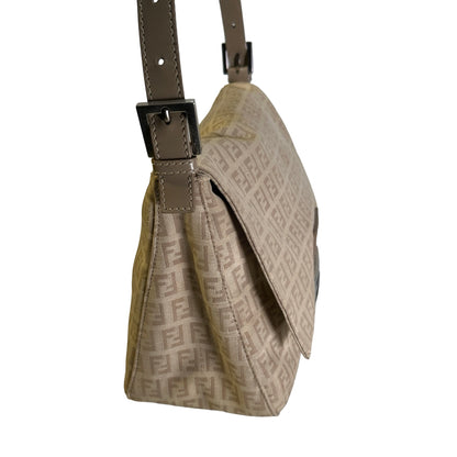 Used FENDI Zucca Mamma Baguette Baguette Bag Beige Silver