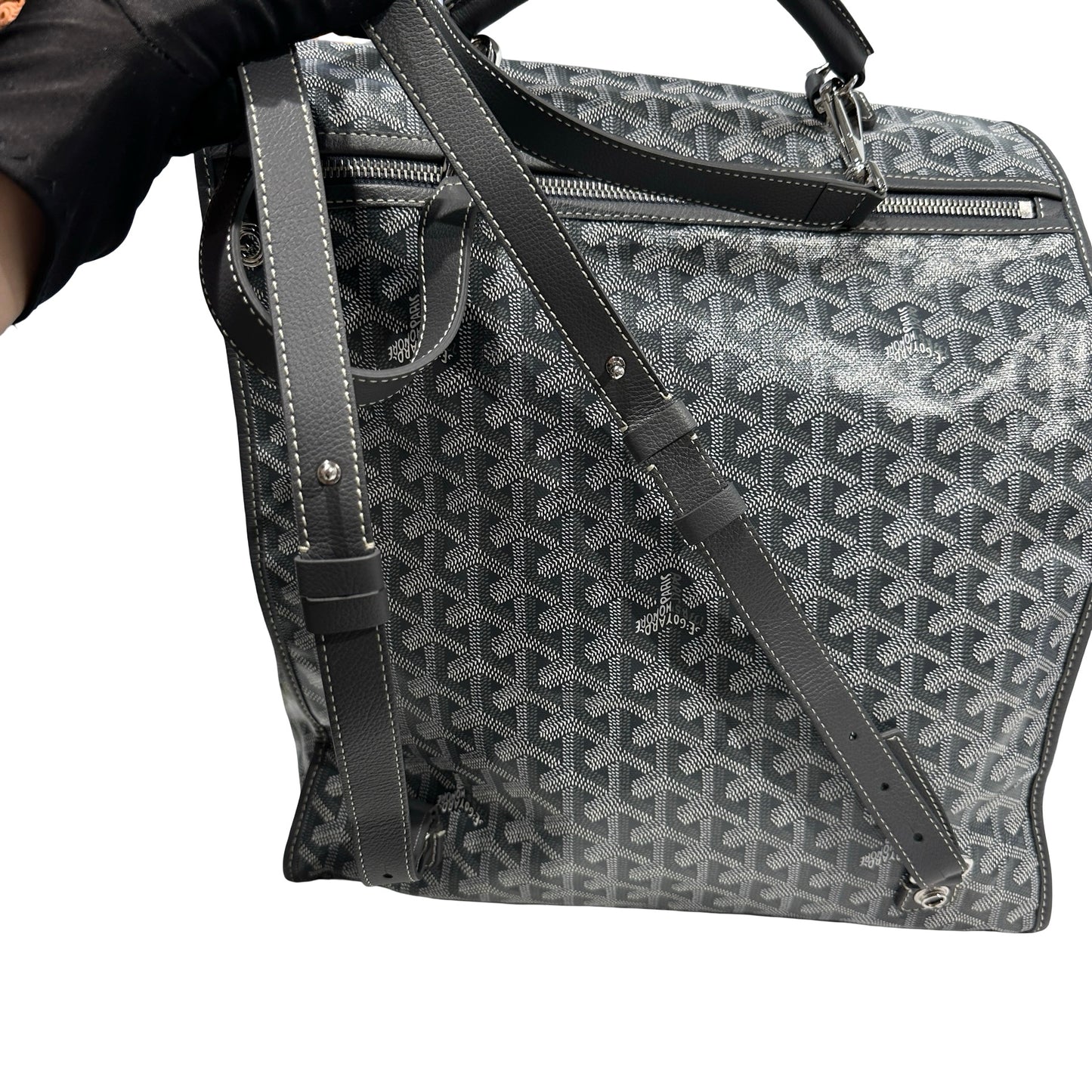 Used GOYARD Goyardine Alpin Backpack Grey