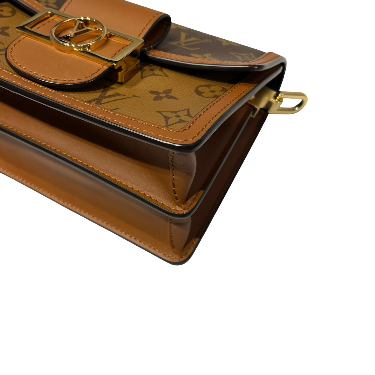 Used LOUIS VUITTON DAU[HINE MINI Cross Body Bag Brown GHW