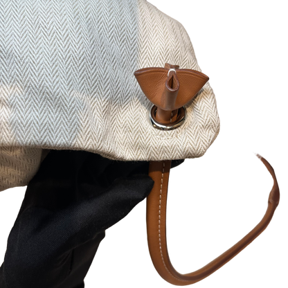 Used HERMÈS Maline Bag Drawstring Bag Beige PHW Vert Cypress (VY)