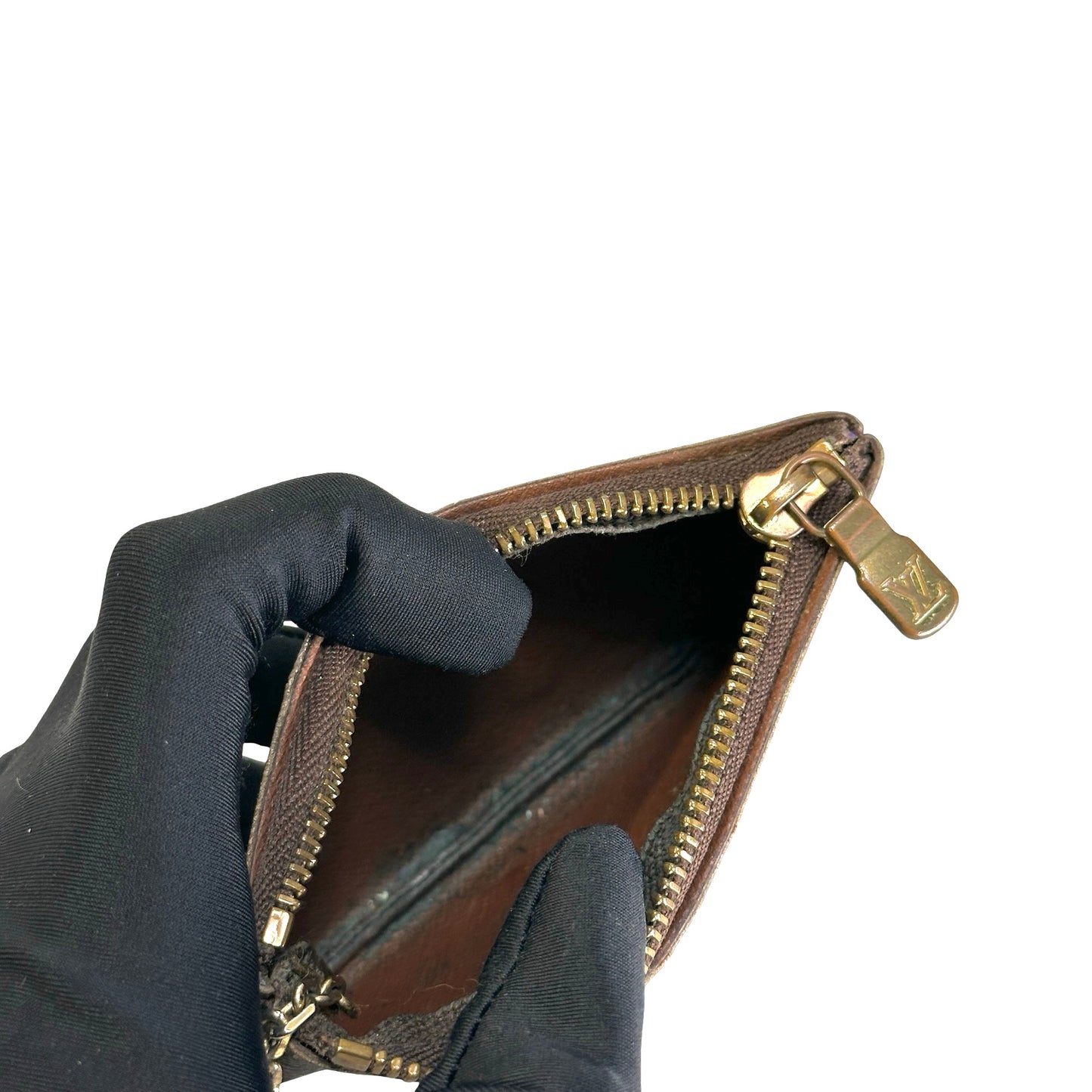 Used LOUIS VUITTON Monogram Key Pouch Coin Purse Brown