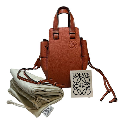 Used LOEWE Calfskin Leather Hammock mini Shoulder Bag Orange