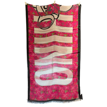 Unused MOSCHINO Logo Teddy Thin Scarf Scarf Pink Black White