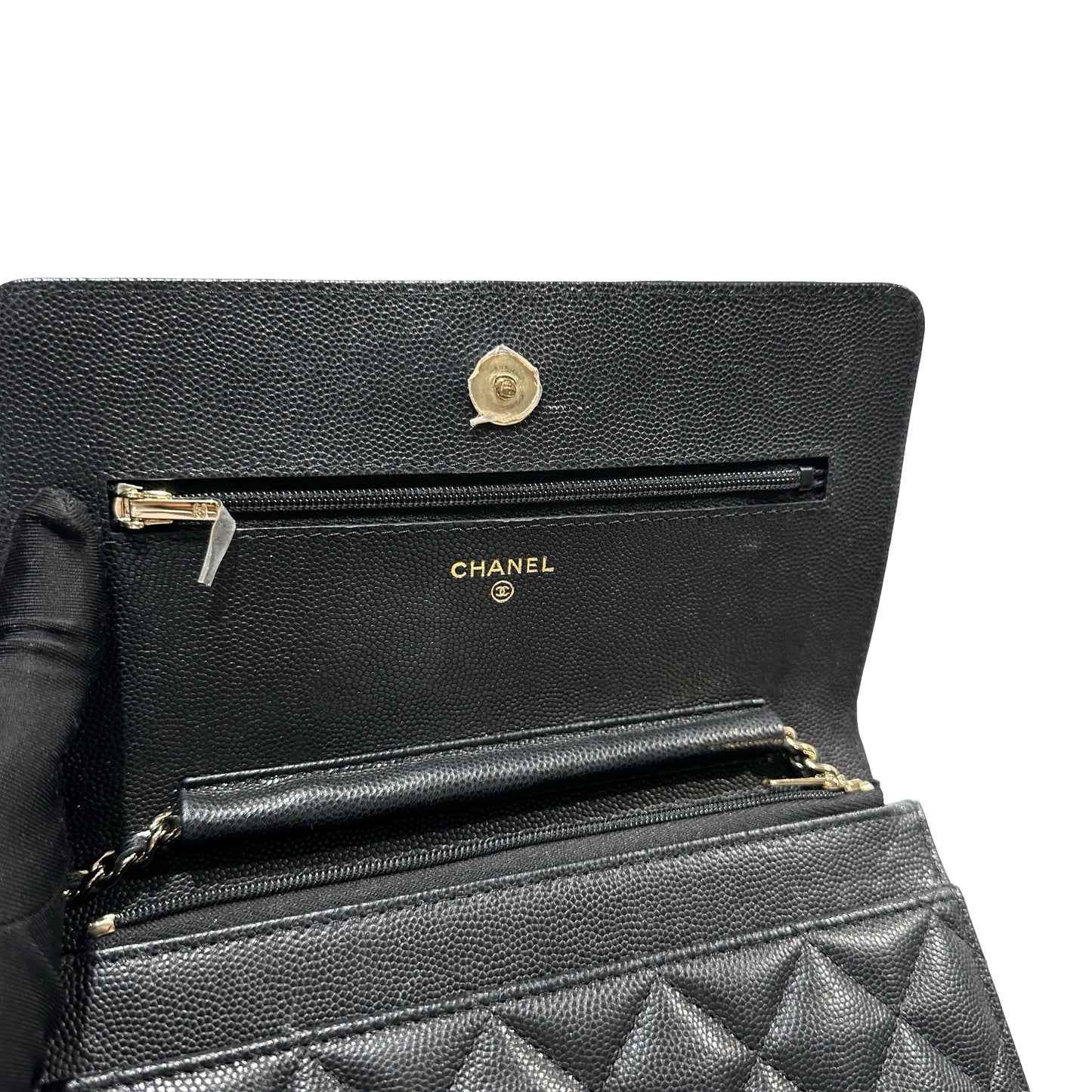 Used CHANEL Caviar Quilted WOC Wallet on chain Black GHW