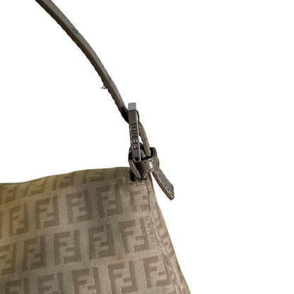 Used FENDI Zucca Mamma Baguette Baguette Bag Beige Silver