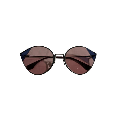 Used FENDI Cat Eye Sunglasses SUNGLASSESS Pink Silver