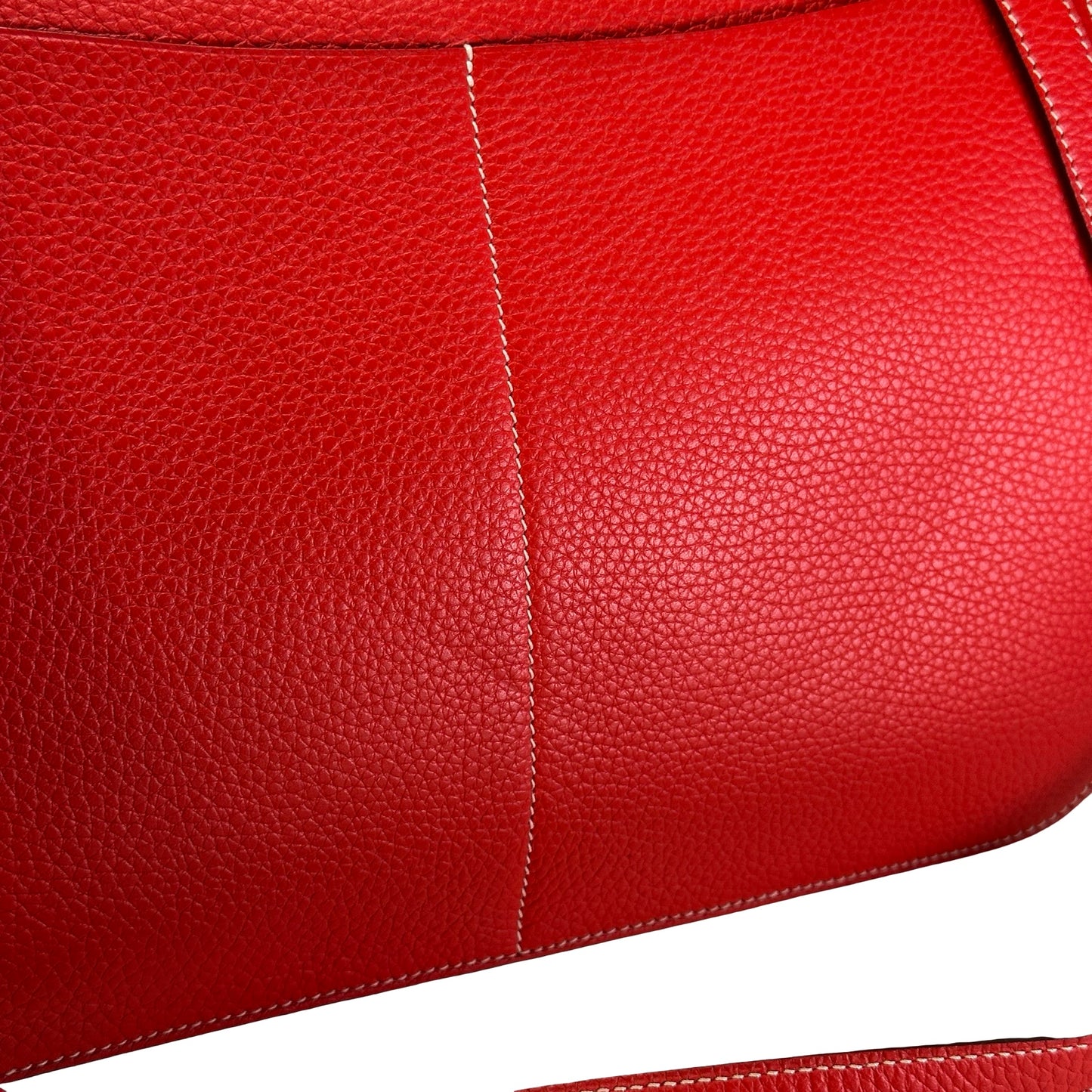 Used HERMES Clemence Halzan Shoulder Bag Red