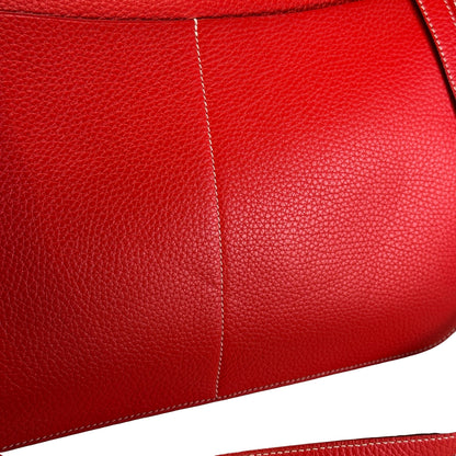 Used HERMES Clemence Halzan Shoulder Bag Red