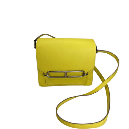 Used HERMES Evercolor Roulis Shoulder Bag YELLOW PHW