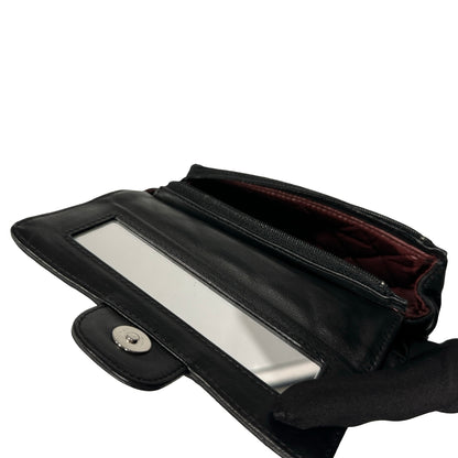Used CHANEL Matelasse Lambskin Matelasse Pouch Black Burgundy