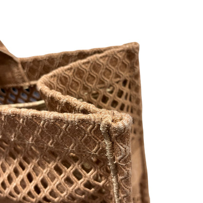 Used DIOR Mesh Embroidery Book Tote Tote Bag Pink Beige