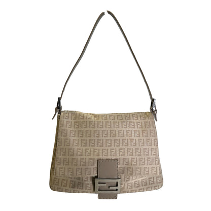 Used FENDI Zucca Mamma Baguette Baguette Bag Beige Silver