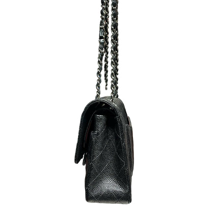 Used CHANEL Classic Flap Medium Shoulder Bag Black PHW