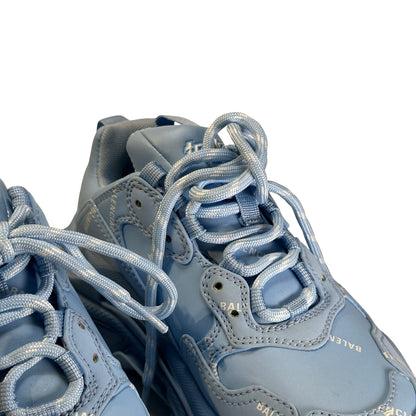 Used BALENCIAGA Logo Triple S Sneakers Light Blue