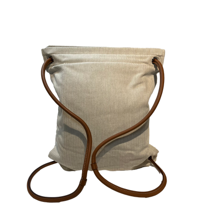 Used HERMÈS Maline Bag Drawstring Bag Beige PHW Vert Cypress (VY)