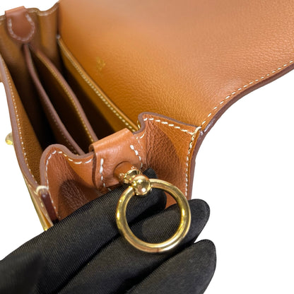 Used HERMES Evercolor Roulis Cross Body Bag Gold GHW