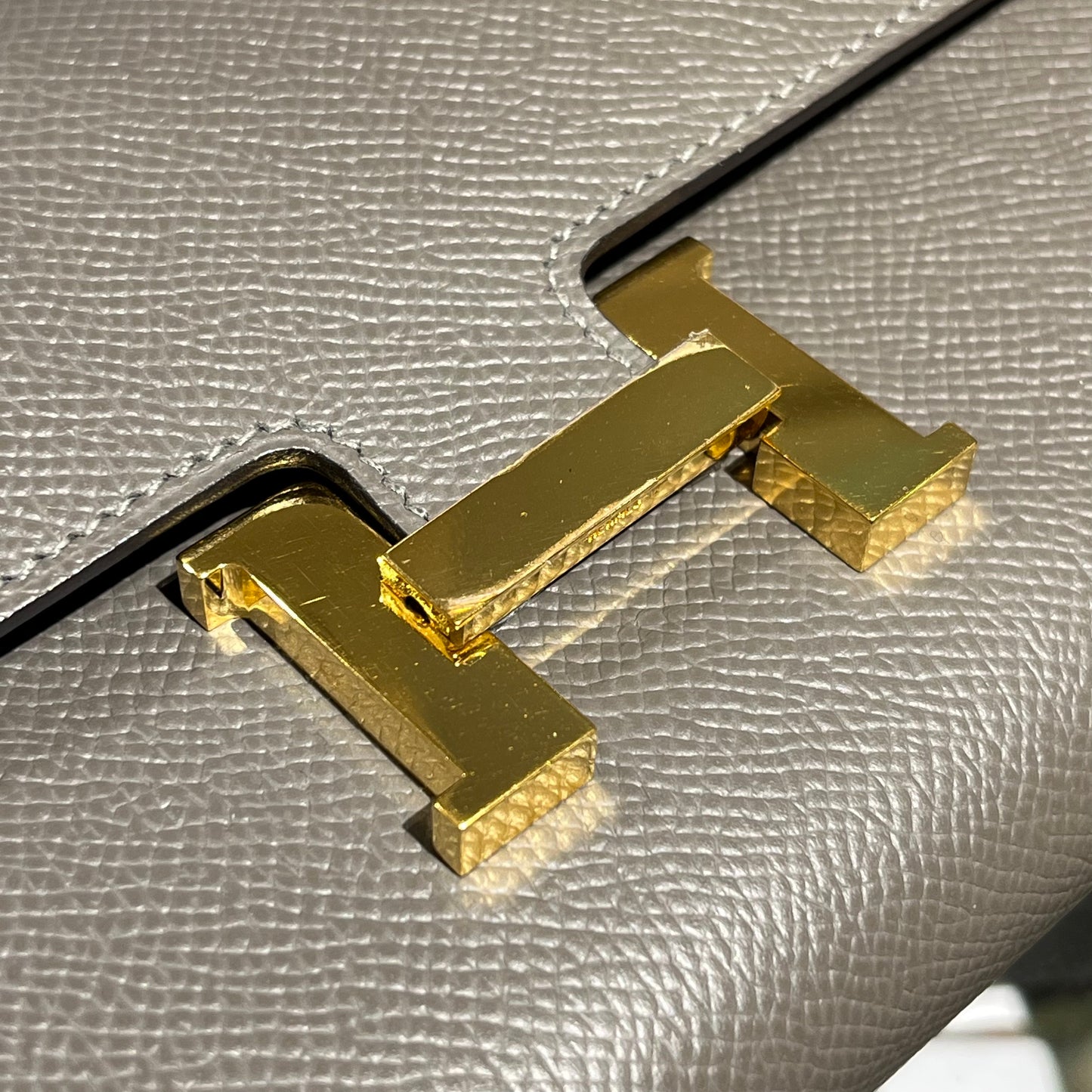 Used Hermès Constance Shoulder Bag Grey GHW