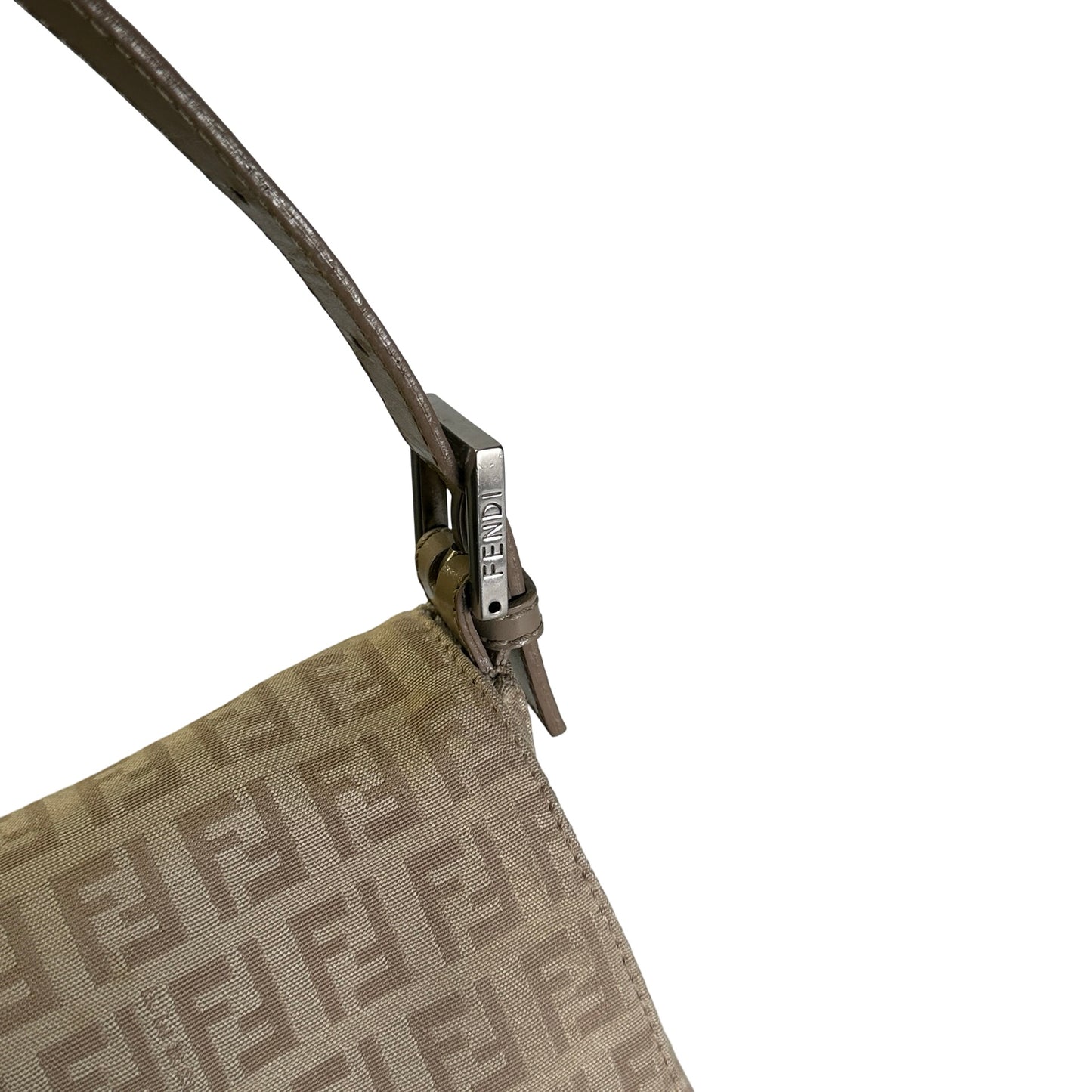Used FENDI Zucca Mamma Baguette Baguette Bag Beige Silver