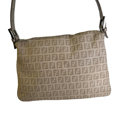 Used FENDI Zucca Mamma Baguette Baguette Bag Beige Silver