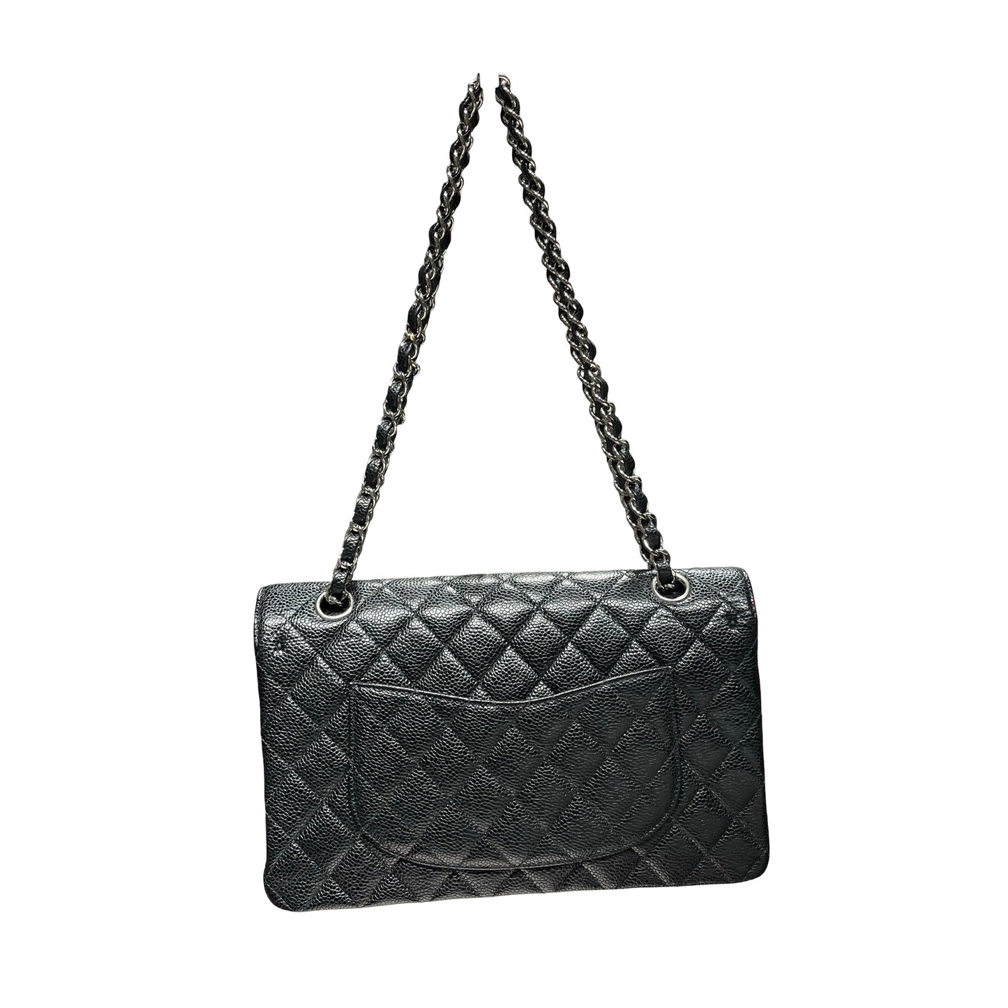 Used CHANEL Classic Flap Medium Shoulder Bag Black PHW