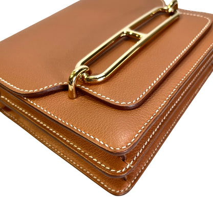 Used HERMES Evercolor Roulis Cross Body Bag Gold GHW