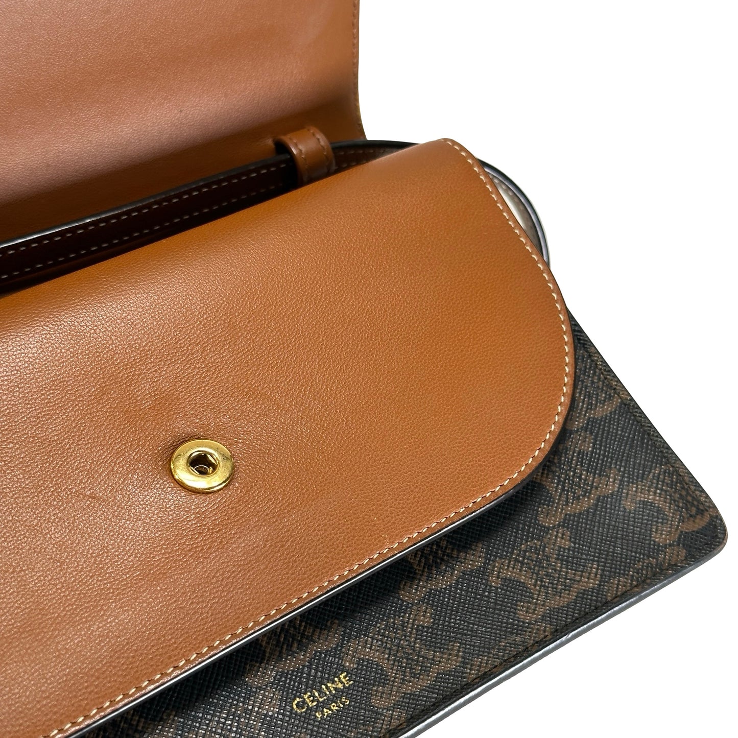 CELINE Macadam Triumph Cross Body Bag Brown