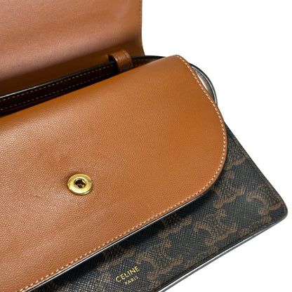 CELINE Macadam Triumph Cross Body Bag Brown