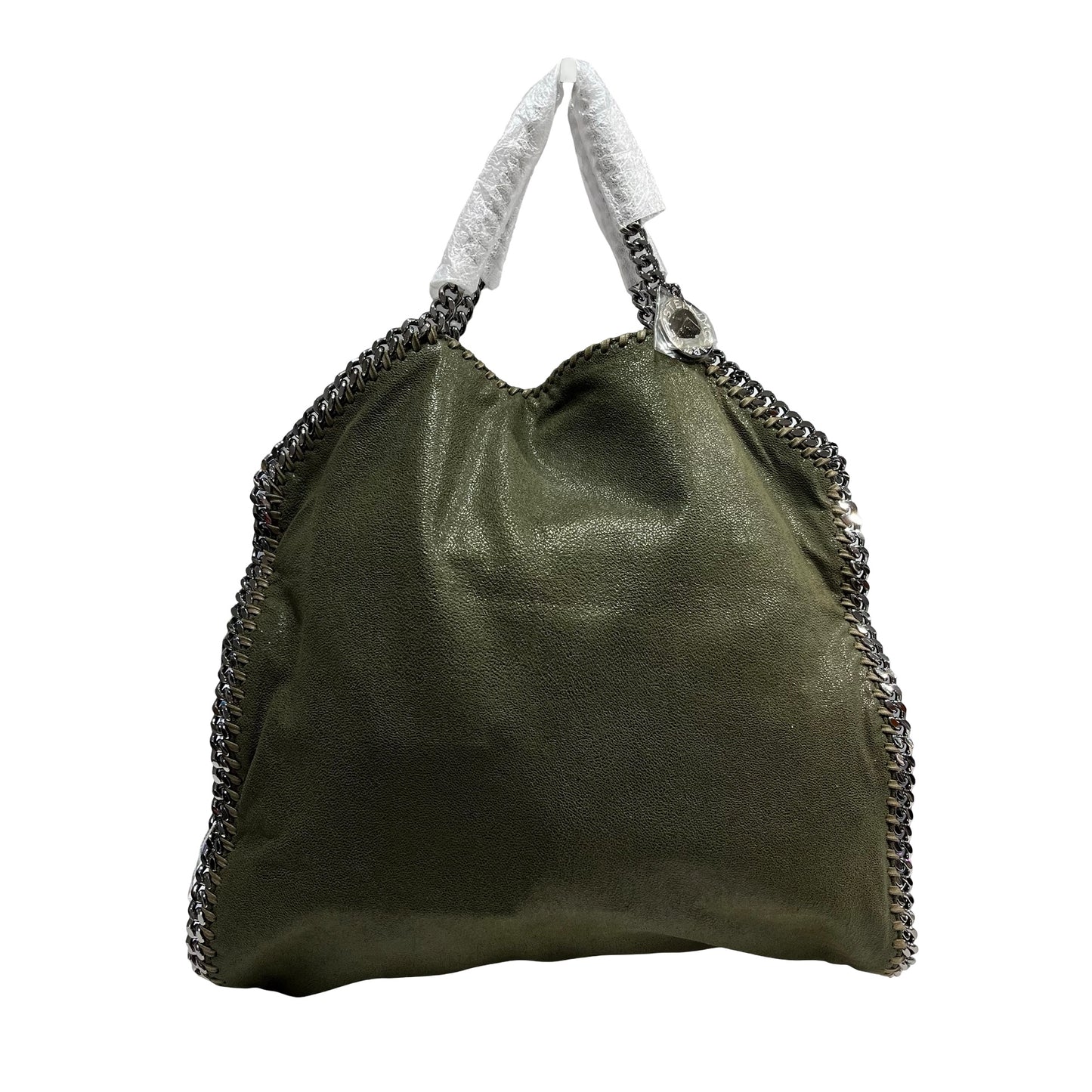 Used STELLA MCCARTNEY Solid Shaggy Deer Falabella Tote Bag Green Olive