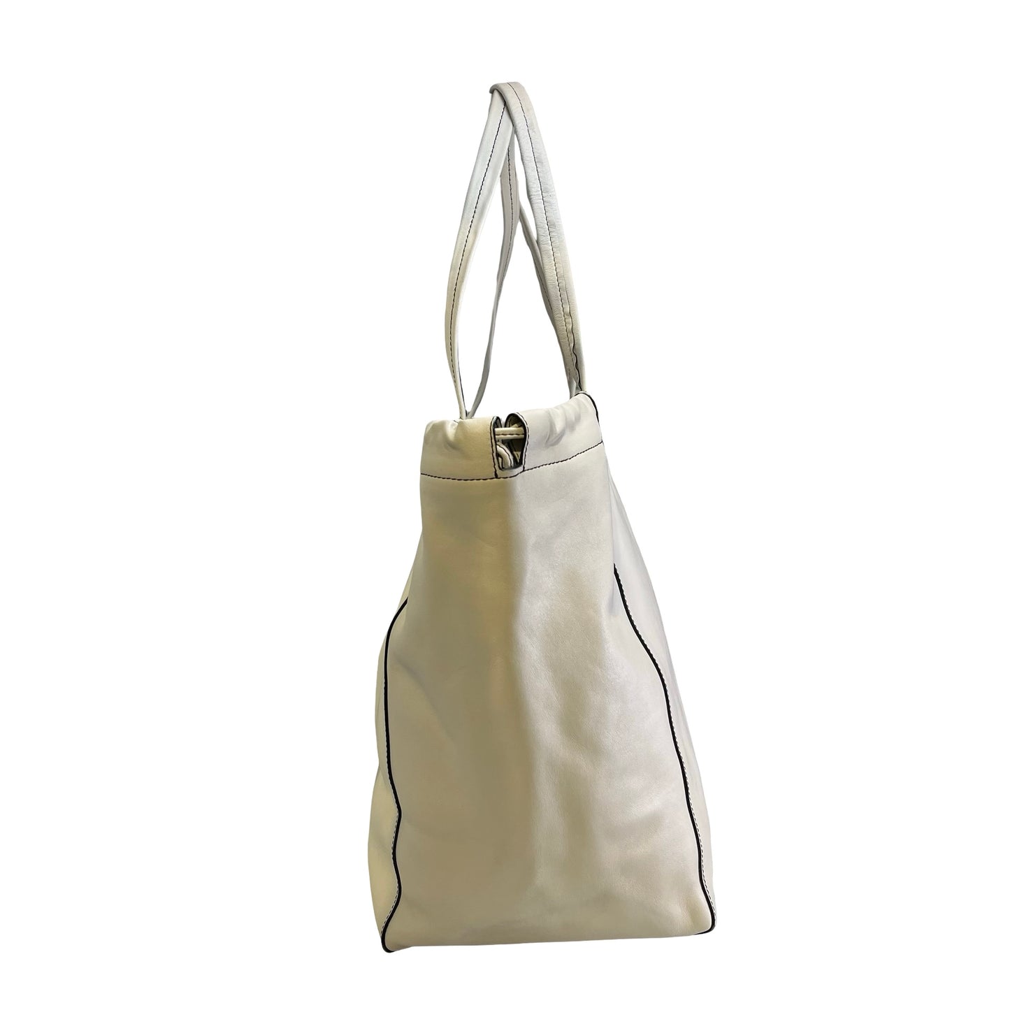 Used CELINE Leather Phantom Tote Bag White