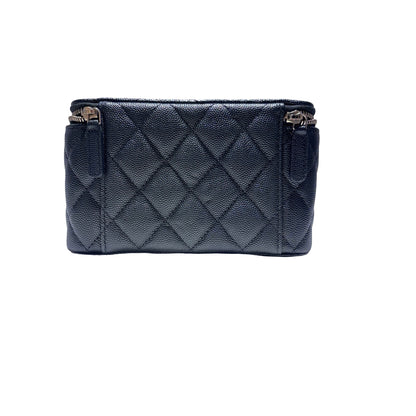 Used CHANEL Vanity Case Chain Shoulder Bag Black GHW