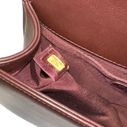 Used CHANEL Chevron Lambskin Boy Chain shoulder bag Burgundy