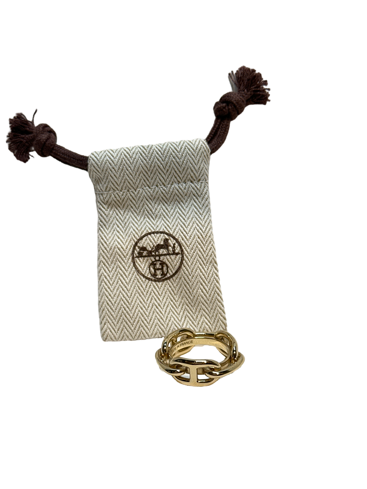Used Hermès Scarf Ring Ring Gold