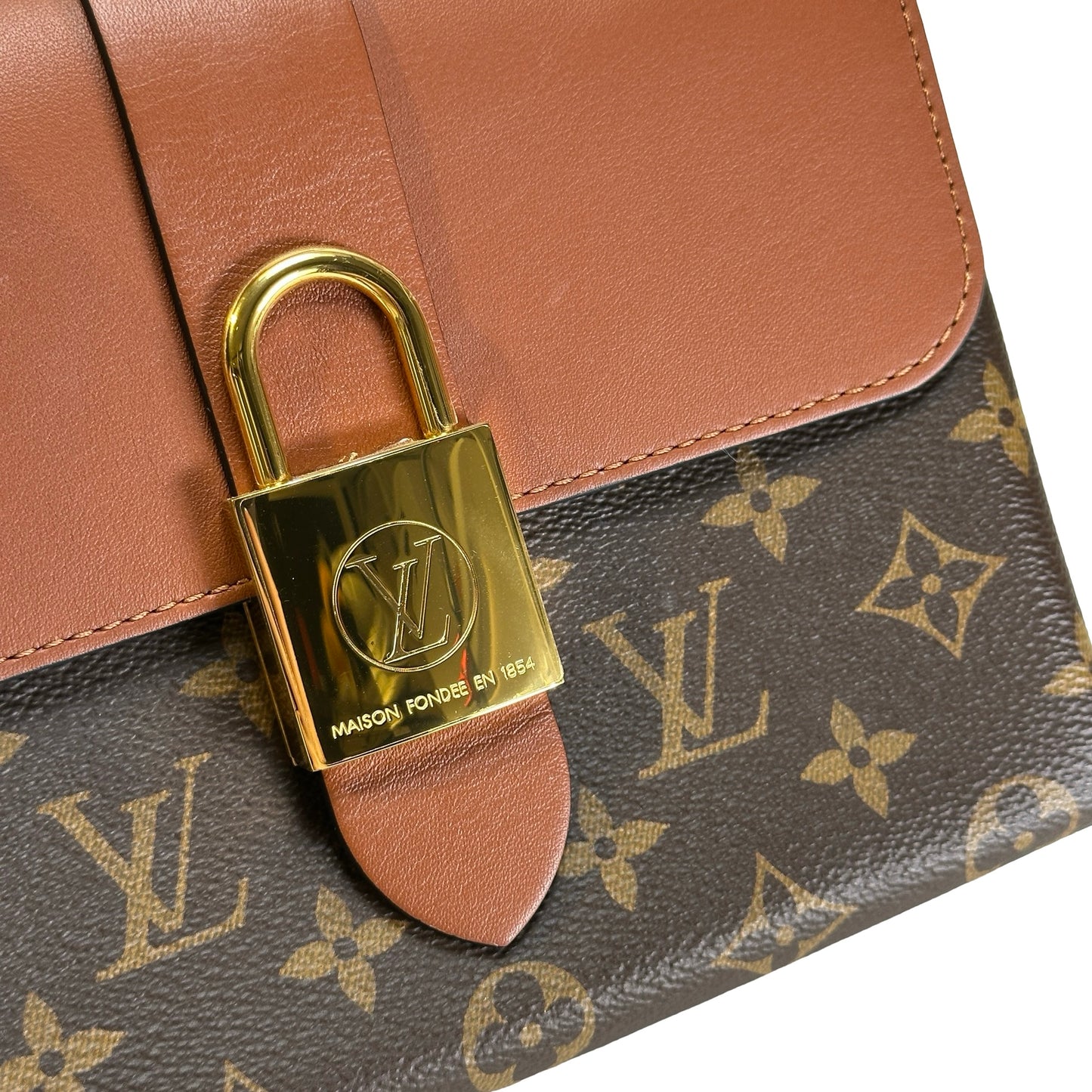 Used LOUIS VUITTON Monogram Locky BB Handbag Brown GHW