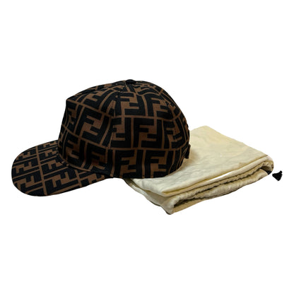 Used FENDI Polyester Hats Kids Cap Brown Black