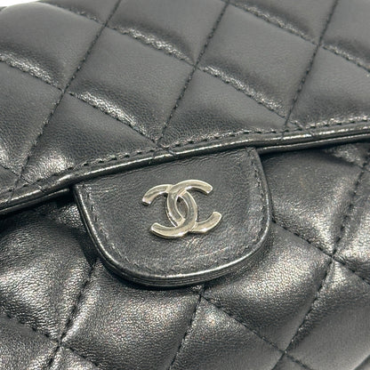 Used CHANEL Matelasse Lambskin Matelasse Pouch Black Burgundy