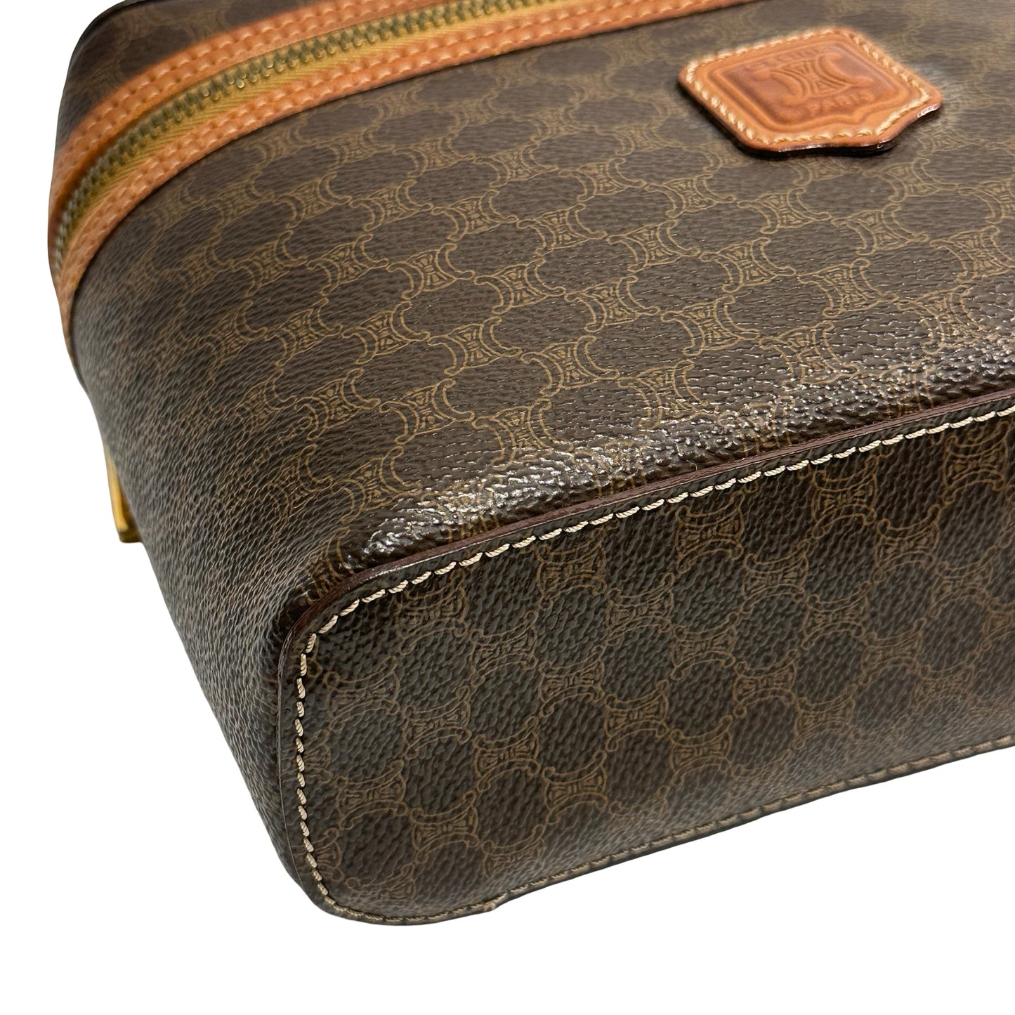 CELINE Macadam Macadam Canvas Bag Handbag Brown