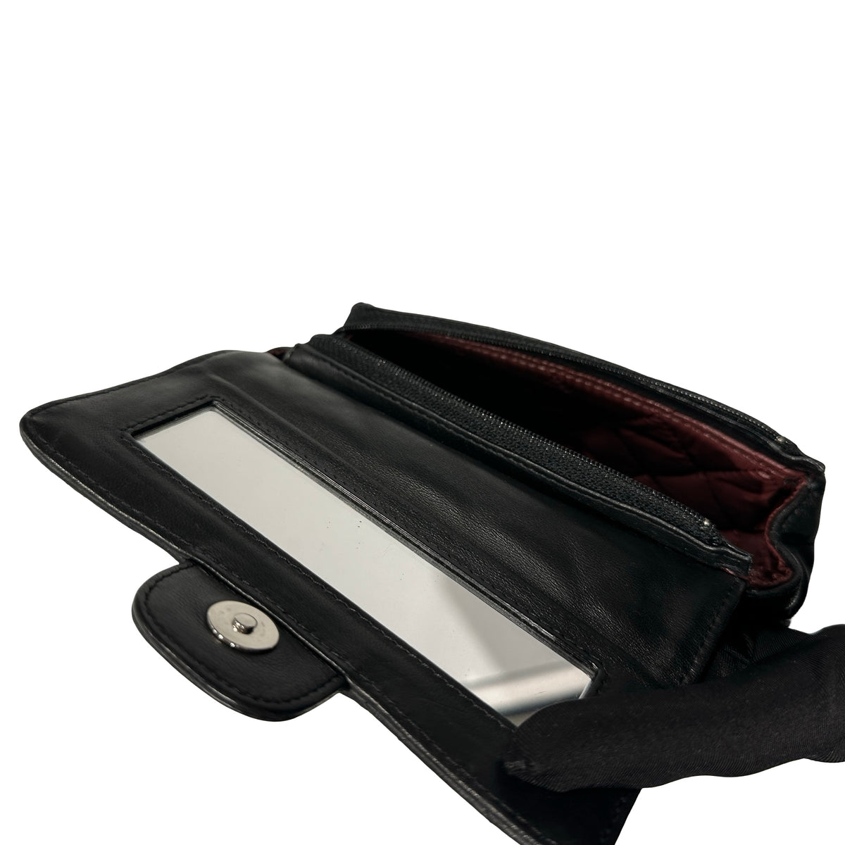 Used CHANEL Matelasse Lambskin Matelasse Pouch Black Burgundy