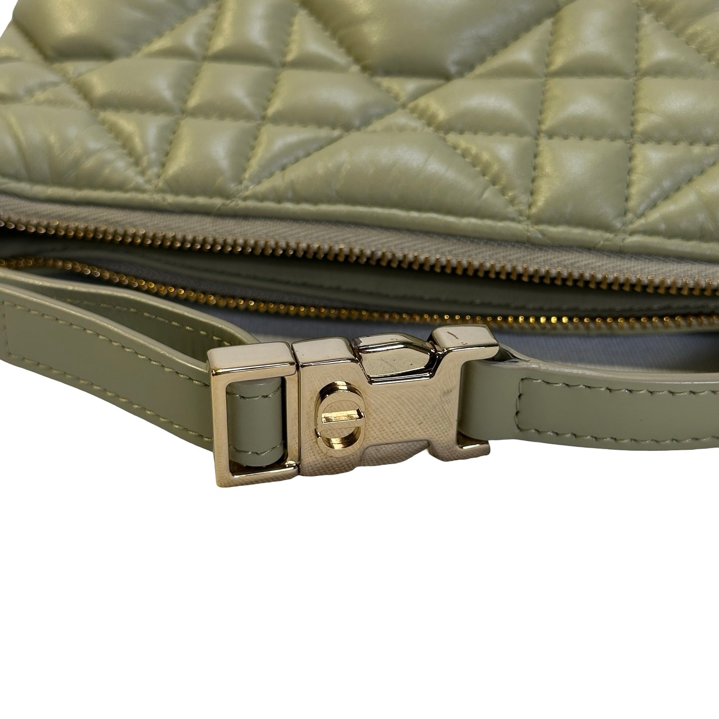 Used DIOR Macrocannage Leather DiorTravel Nomad Pouch Green