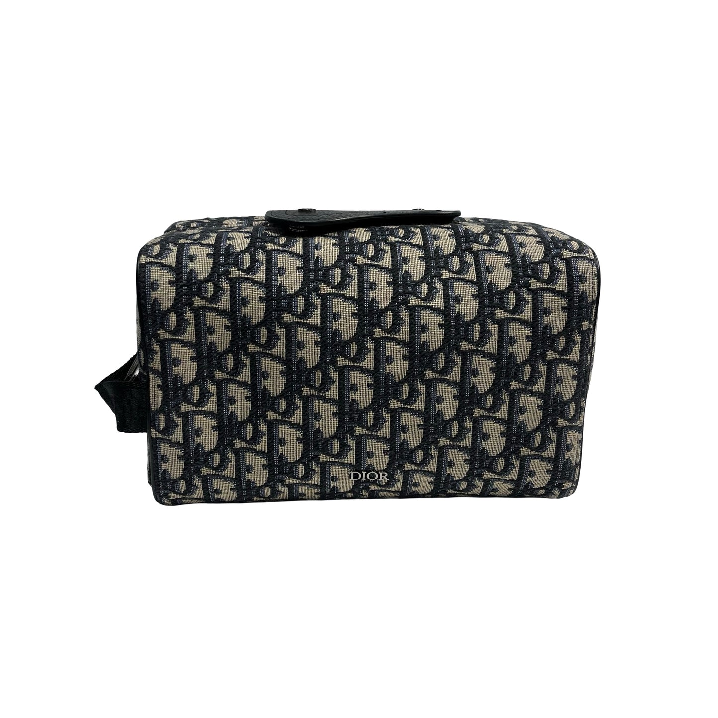 Brand New DIOR Oblique Jacquard Lingot 22 Pouch Navy Beige